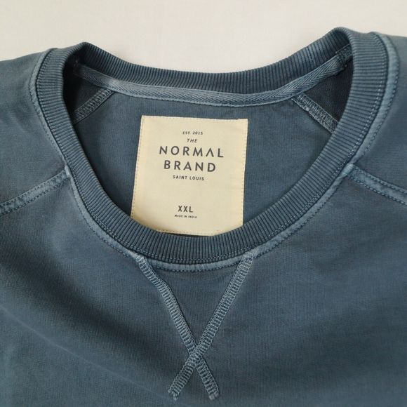 The Normal Brand Long Sleeve Men's Overshirt Blue Pullover Shirt Size XXL - Picture 2 of 9